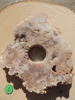 Pink Amethyst Tealight Candle Holder, Pink Amethyst Tealight Holder, Pink Amethyst Candle Holder, Rose Amethyst Tea Light Holder