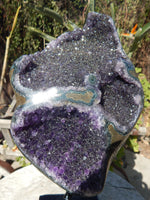 Amethyst Crystal Cluster Display with Stand, Crystal Amethyst Display Cluster, Cluster Amethyst Crystal Display, Amethyst Crystal