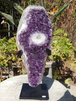 Amethyst Crystal Cluster Display with Stand, Crystal Amethyst Display Cluster, Cluster Amethyst Crystal Display, Amethyst Crystal
