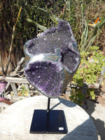 Amethyst Crystal Cluster Display with Stand, Crystal Amethyst Display Cluster, Cluster Amethyst Crystal Display, Amethyst Crystal