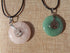 Tree of Life Gemstone Circle Pendants w/chain,Quartz, Amethyst, Rose Quartz, Green Aventurine