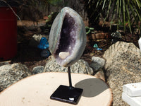 Amethyst Crystal Cluster Display with Stand, Crystal Amethyst Display Cluster, Cluster Amethyst Crystal Display, Amethyst Crystal