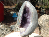 Amethyst Crystal Cluster Display with Stand, Crystal Amethyst Display Cluster, Cluster Amethyst Crystal Display, Amethyst Crystal