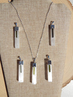 Selenite Log With Tourmaline Necklace