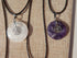 Tree of Life Gemstone Circle Pendants w/chain,Quartz, Amethyst, Rose Quartz, Green Aventurine