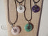 Tree of Life Gemstone Circle Pendants w/chain,Quartz, Amethyst, Rose Quartz, Green Aventurine