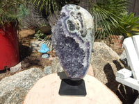 Amethyst Crystal Cluster Display with Stand, Crystal Amethyst Display Cluster, Cluster Amethyst Crystal Display, Amethyst Crystal