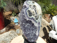 Amethyst Crystal Cluster Display with Stand, Crystal Amethyst Display Cluster, Cluster Amethyst Crystal Display, Amethyst Crystal