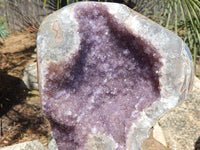 Amethyst Crystal Cluster Geode, Crystal Amethyst Cluster Geode Display, Geode Amethyst Crystal Cluster