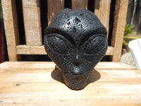 Lava Stone Crystal Carved Stone Alien 4.2&quot; , Crystal Lava Stone Alien, Lava Stone Star Child, Crystal Stone Lava Alien