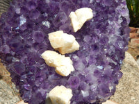 Amethyst Crystal Cluster Geode, Crystal Amethyst Cluster Geode Display, Geode Amethyst Crystal Cluster