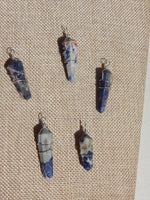 Sodalite Wire Wrapped Point Necklace