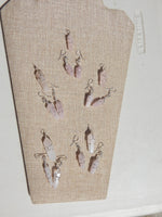 Rose Quartz Wire Wrapped Point Necklace & Earring Set, Wire Wrapped Rose Quartz Point Jewelry set