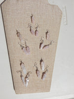 Rose Quartz Wire Wrapped Point Necklace & Earring Set, Wire Wrapped Rose Quartz Point Jewelry set