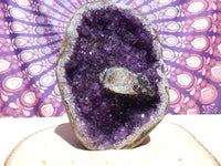 Amethyst Crystal Cluster Geode, Crystal Amethyst Cluster Geode Display, Geode Amethyst Crystal Cluster