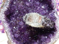 Amethyst Crystal Cluster Geode, Crystal Amethyst Cluster Geode Display, Geode Amethyst Crystal Cluster