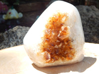 Citrine Crystal Cluster Geode Cut Base Polished, Polished Crystal Citrine Cluster, Citrine Cluster Geode Polished Crystal