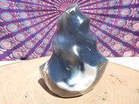 Orca Agate Crystal Polished Flame, Orca Agate Free Form Crystal Flame, Orca Agate Flame Display, Orca Agate Flame Free Form, Blue Carnelian