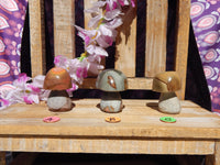 Ocean Jasper Crystal Semi-Polished Free Form Mushrooms, Free Form Ocean Jasper Mushrooms, Crystal Ocean Jasper Mushrooms