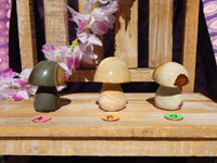 Ocean Jasper Crystal Semi-Polished Free Form Mushrooms, Free Form Ocean Jasper Mushrooms, Crystal Ocean Jasper Mushrooms