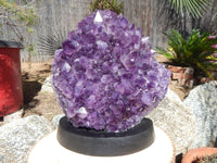 Amethyst Crystal Cluster Geode, Crystal Amethyst Cluster Geode Display, Geode Amethyst Crystal Cluster