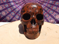 Mahogany Obsidian Crystal Carved Stone Skull