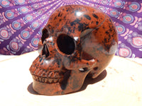 Mahogany Obsidian Crystal Carved Stone Skull