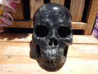 AMAZING**Black Tourmaline 5&quot; Crystal Carved Stone Skull