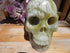 Green Chinese Picasso Crystal Stone Carved Stone Skull 5&quot;