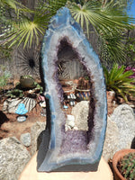 Amethyst Crystal Cluster Keyhole Cut Base Display, Crystal Amethyst Keyhole Cluster Display, Cluster Amethyst Crystal Keyhole Display