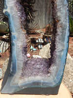 Amethyst Crystal Cluster Keyhole Cut Base Display, Crystal Amethyst Keyhole Cluster Display, Cluster Amethyst Crystal Keyhole Display