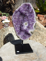 Amethyst Crystal Cluster Display with Stand, Crystal Amethyst Display Cluster, Cluster Amethyst Crystal Display, Amethyst Crystal