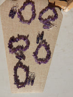 Amethyst Wire Wrapped Point Earring & bracelet set, Wire Wrapped Amethyst Point earring/bracelet set, Amethyst Bracelet and earring set