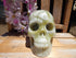 Green Chinese Picasso Crystal Stone Carved Stone Skull 5&quot;