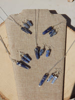 Sodalite Wire Wrapped Point Necklace & Earring Set, Wire Wrapped Sodalite Point Jewelry set