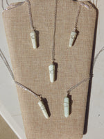 Amazonite Wire Wrapped Point Necklace