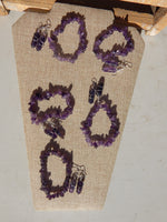 Amethyst Wire Wrapped Point Earring & bracelet set, Wire Wrapped Amethyst Point earring/bracelet set, Amethyst Bracelet and earring set