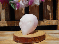 Pink Aragonite Crystal Carved Stone Alien 2&quot;, Crystal Aragonite Pink Alien, Pink Aragonite Star Child