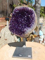 Amethyst Crystal Cluster Display with Stand, Crystal Amethyst Display Cluster, Cluster Amethyst Crystal Display, Amethyst Crystal