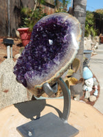Amethyst Crystal Cluster Display with Stand, Crystal Amethyst Display Cluster, Cluster Amethyst Crystal Display, Amethyst Crystal