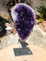 Amethyst Crystal Cluster Display with Stand, Crystal Amethyst Display Cluster, Cluster Amethyst Crystal Display, Amethyst Crystal