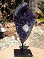 Amethyst Crystal Cluster Display with Stand, Crystal Amethyst Display Cluster, Cluster Amethyst Crystal Display, Amethyst Crystal