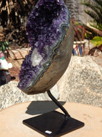 Amethyst Crystal Cluster Display with Stand, Crystal Amethyst Display Cluster, Cluster Amethyst Crystal Display, Amethyst Crystal