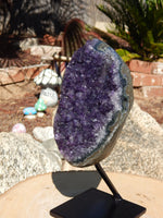 Amethyst Crystal Cluster Display with Stand, Crystal Amethyst Display Cluster, Cluster Amethyst Crystal Display, Amethyst Crystal