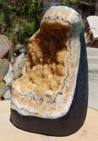 Citrine Crystal Cluster Geode Cut Base Polished, Polished Crystal Citrine Cluster, Citrine Cluster Geode Polished Crystal