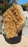 Citrine Crystal Cluster Geode Cut Base Polished, Polished Crystal Citrine Cluster, Citrine Cluster Geode Polished Crystal