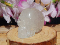 Clear Quartz Crystal Carved Stone Skull 2&quot;, Quartz Carved Crystal Skull, Crystal Quartz Skull