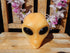 Beeswax Jade Crystal Carved Stone Alien W/ Obsidian Eyes