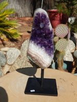 Amethyst Crystal Cluster Display with Stand, Crystal Amethyst Display Cluster, Cluster Amethyst Crystal Display, Amethyst Crystal