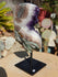 Amethyst Crystal Cluster Display with Stand, Crystal Amethyst Display Cluster, Cluster Amethyst Crystal Display, Amethyst Crystal